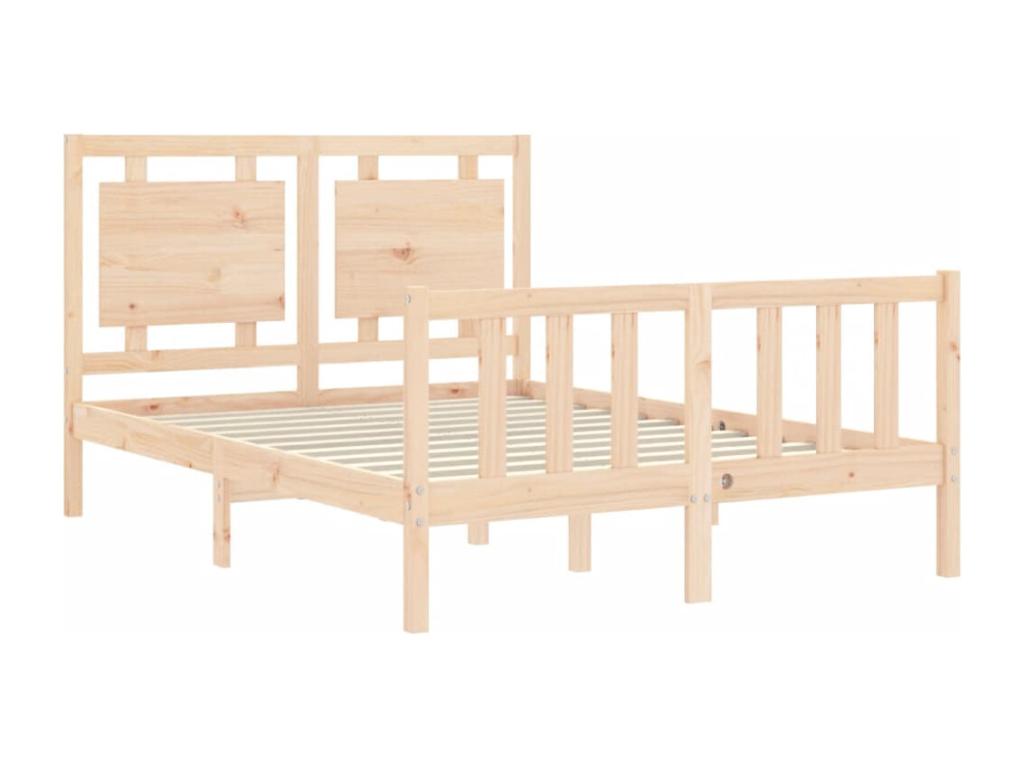Bed frame with headboard 140x190 solid wood DAYZ82642