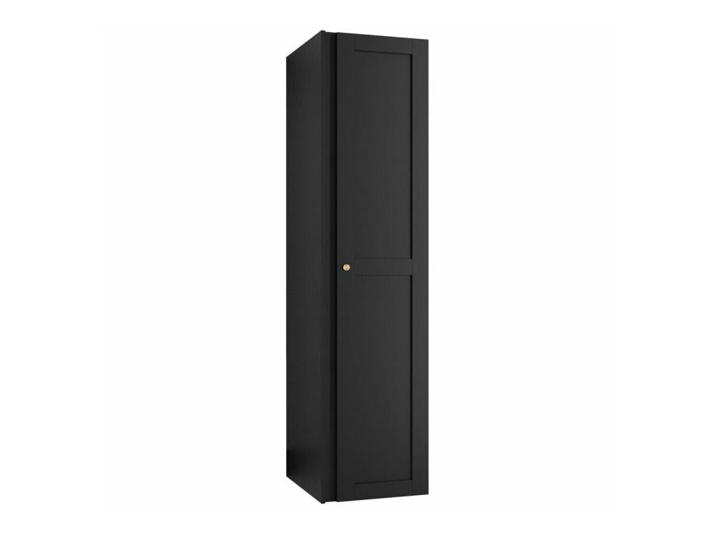 Lumenao 392 Black Wardrobe 186x40x44cm Wardrobe Doors With Hinges WUGW45921