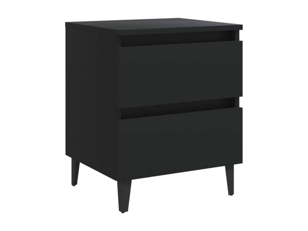 Ventoriq Premium - 2 pc bedside tables, black, 40x35x50 cm, engineered wood QCTH58924