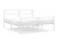 Metal bed frame without mattress and white bed legs, 140x190 cm, PPUC24415
