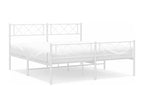 Metal bed frame without mattress and white bed legs, 140x190 cm, PPUC24415