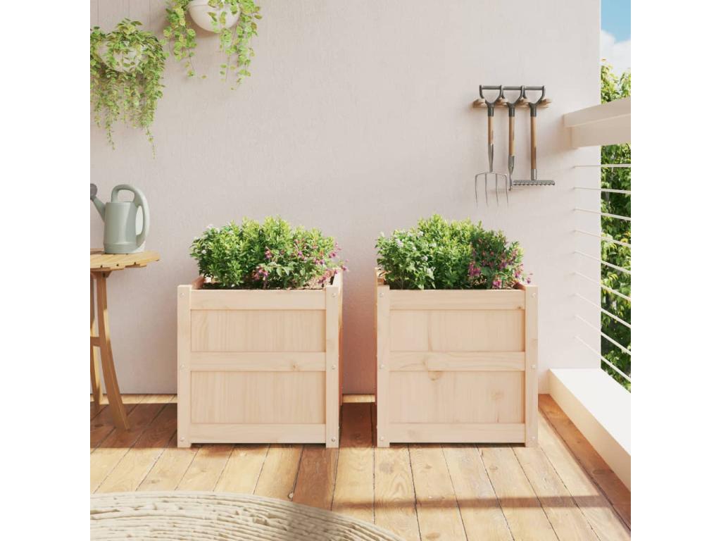 2-piece planters made of solid pine wood VGWG22645