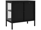 Black Buffet 70x35x70 cm Steel and Glass DDDE78518