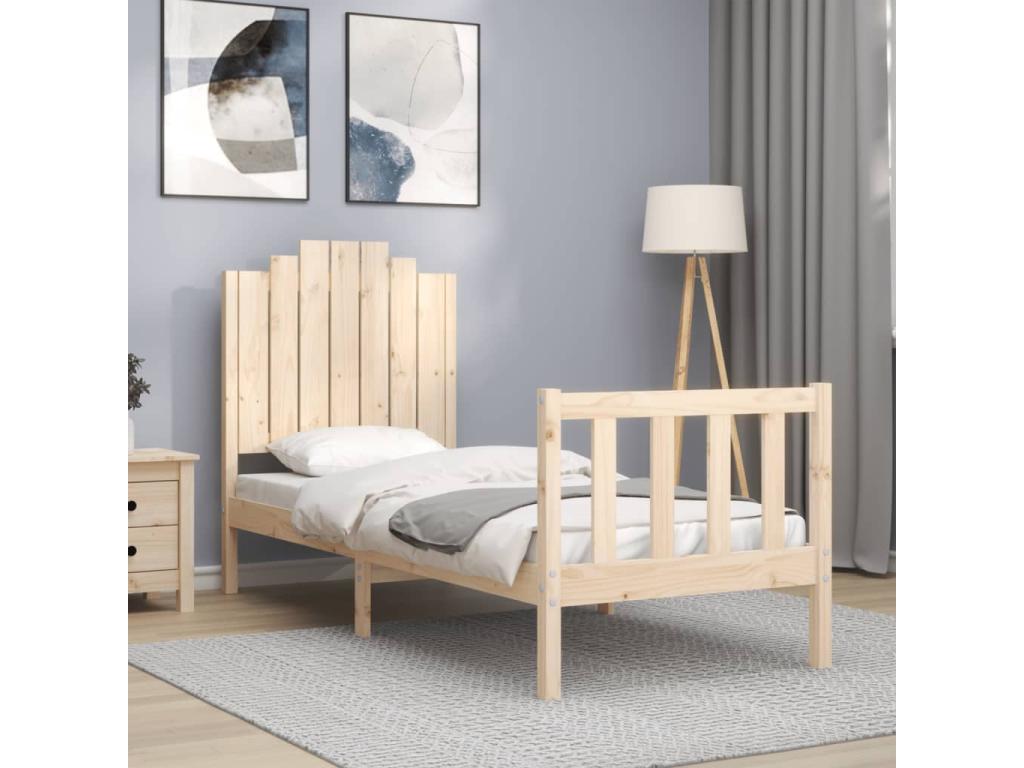 Bed frame without mattress, solid pine wood EVDC14310