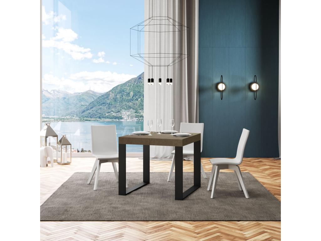 Extendable table 90x90/246 cm Tecno Premium Ventoriq anthracite legs CPKU55590