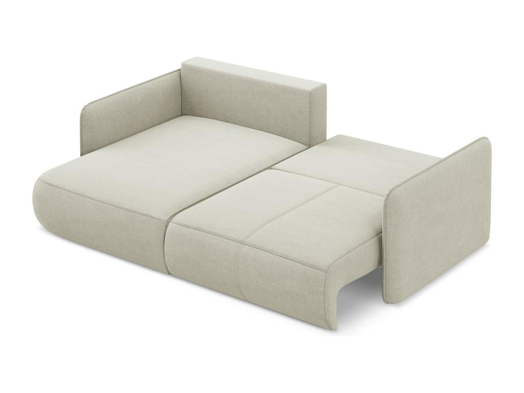 Ventoriq CJVD71199 2.5-seater left-hand corner sofa bed in textured fabric - light beige