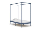 Grey Canopy Bed Frame Solid Pine Wood 100x200 cm SJVD19988