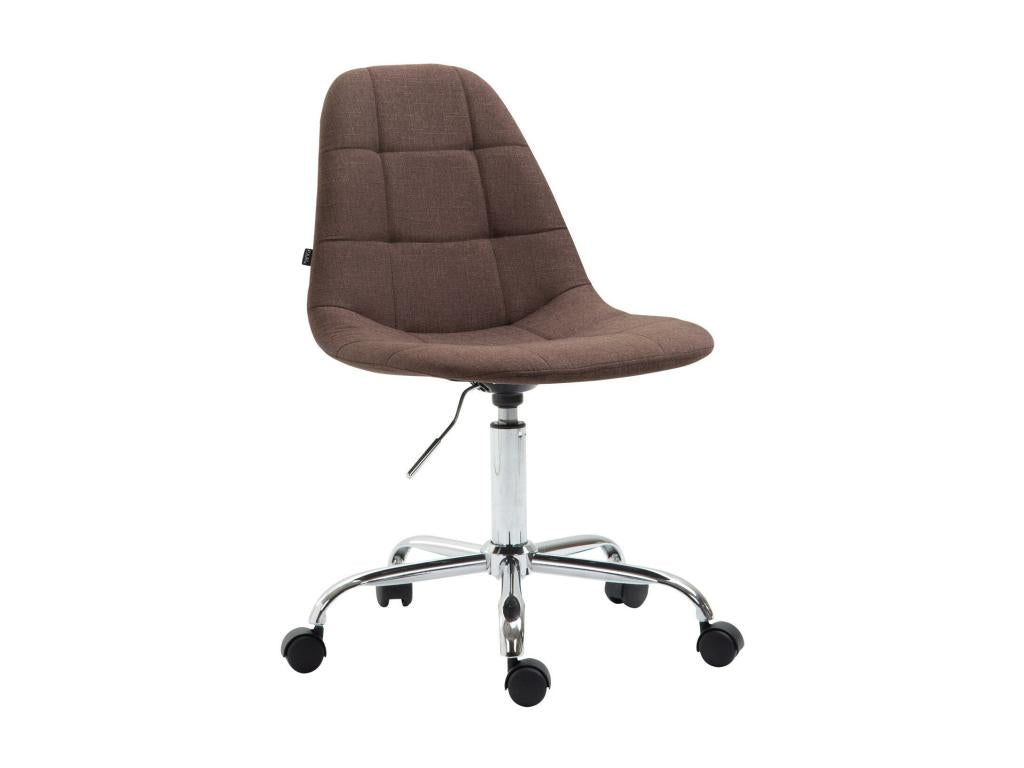 Office chair - Fabric / Chrome metal - Brown - Reims PYQW07351