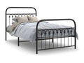 Metal bed frame with headboard/footboard, black, 100x200 cm LCDL70968