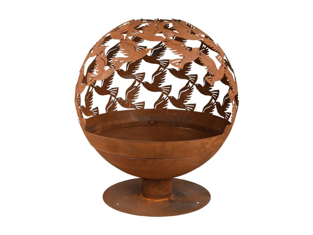 Laser-cut fireplace Birds Rust NNYQ53631