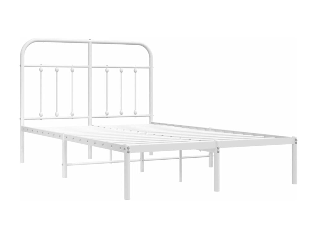 Metal bed frame with white headboard 120x190 ZESV98226