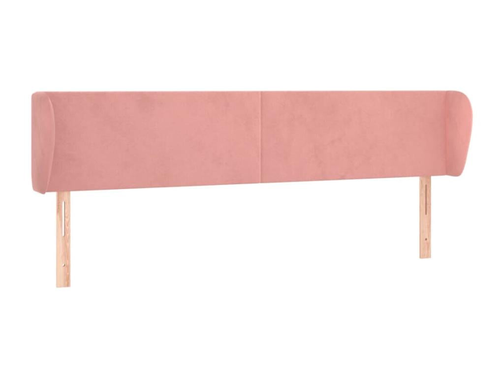 Pink headboard with wings, 183x23x78/88 cm, velvet, XEYG09572