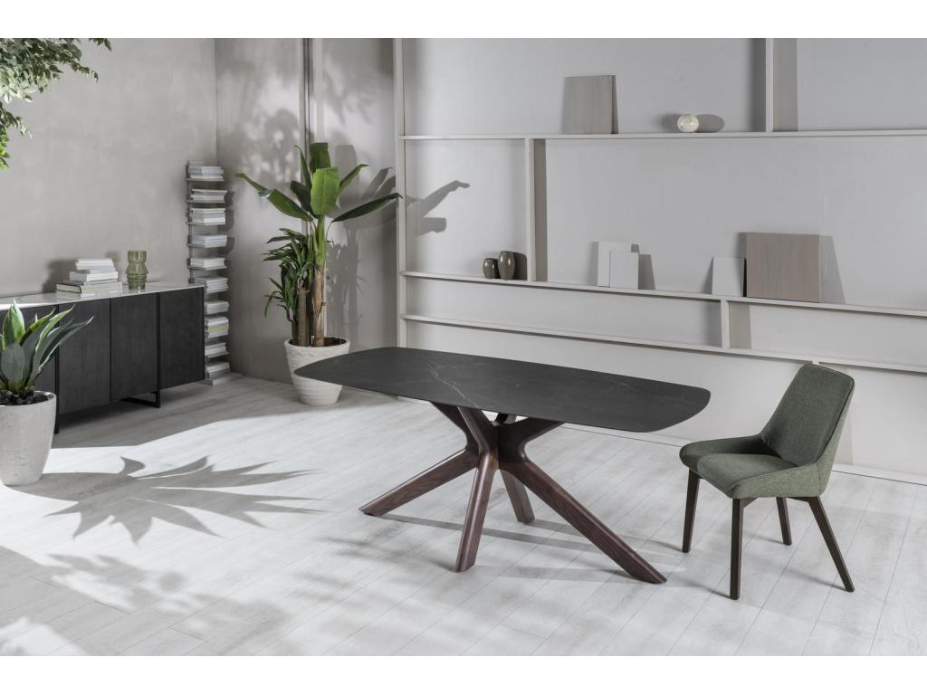 Lumenao - Fixed Table 180x90x76 cm in Black Ceramic IMVS79958