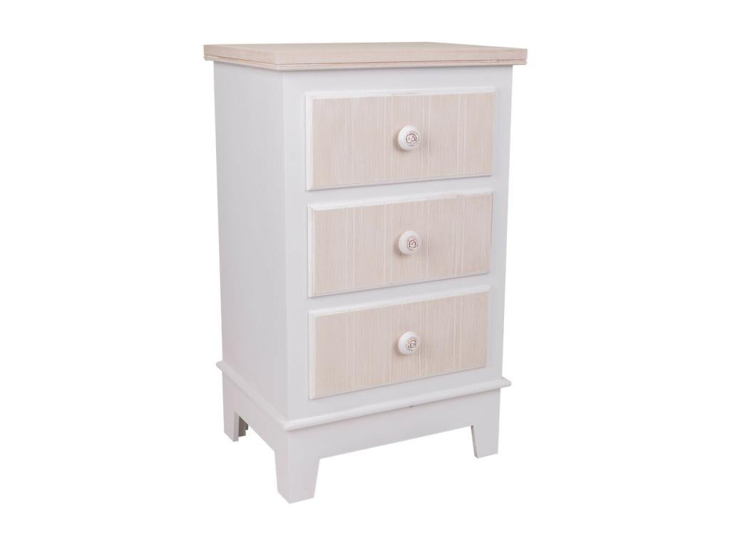 White Wooden Bedside Table 40x30x64h QKJA69539