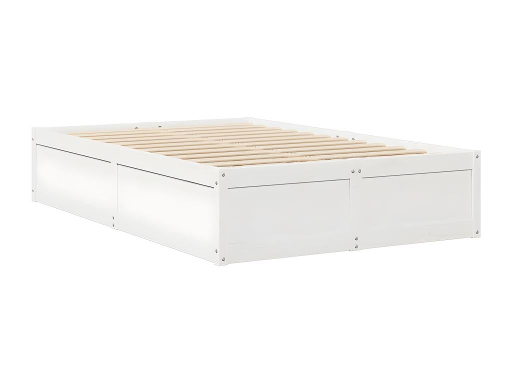 Bed with white mattress 120x200 cm solid pine wood GSRY79663