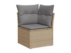 Lumenao 6-piece garden furniture set with cushions, beige woven resin MMTC26679