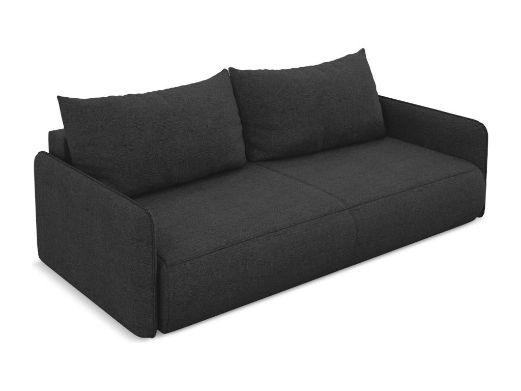 3-seater convertible sofa in chenille fabric - anthracite - Ventoriq TKDW84229