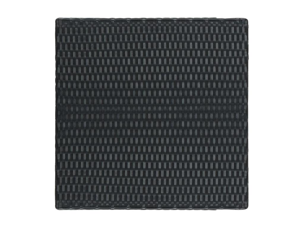 Black garden bar table, 60.5x60.5x110.5 cm, woven resin, OLCU17629