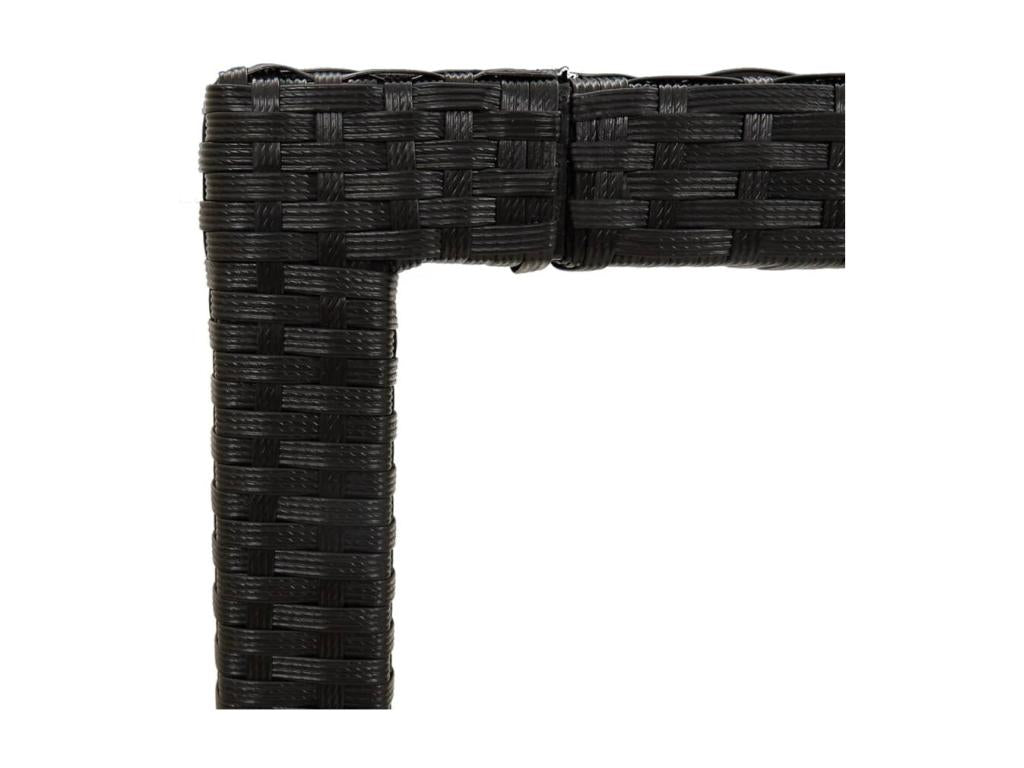 9-piece outdoor lounge set with cushions, black woven resin, SEIL66270