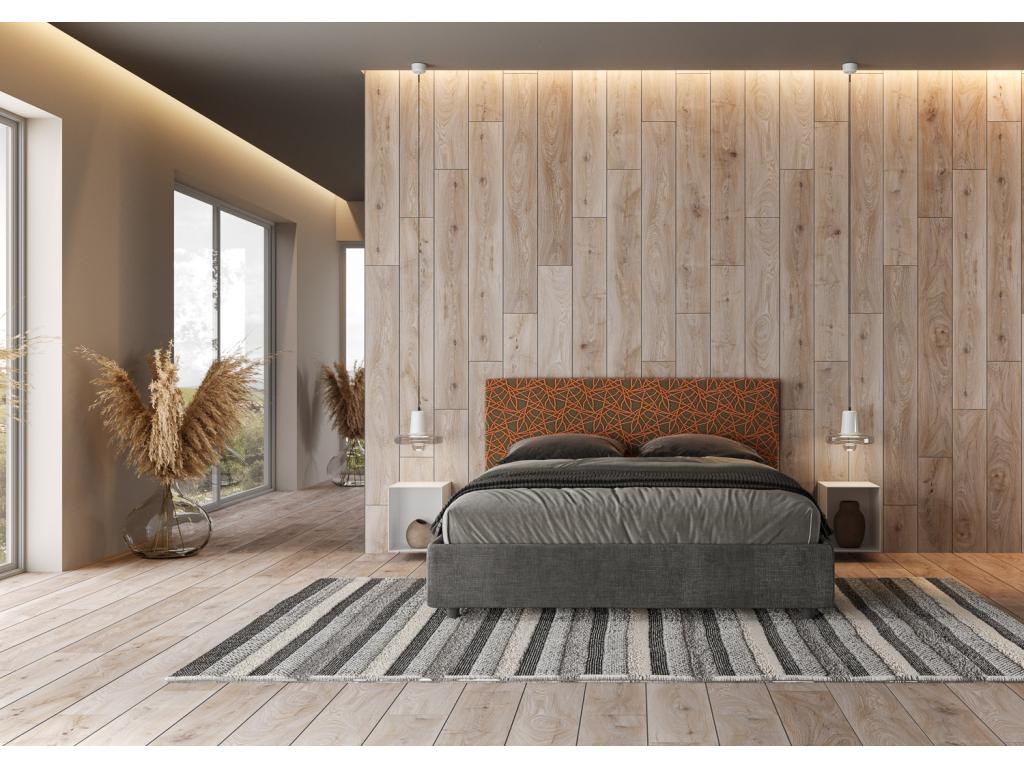 Bed with upholstered slatted base 160x190 Ventoriq fabric 04 Ventoriq VSWY13040