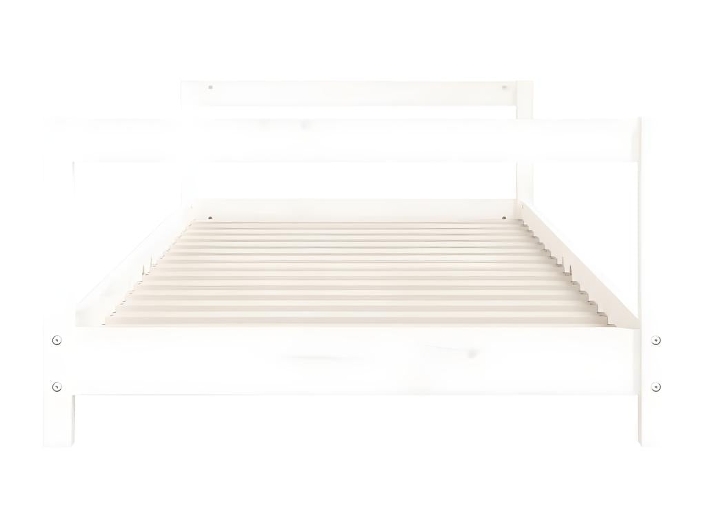 Children's bed frame, white, 80x200 cm, solid pine wood, QOOU90781