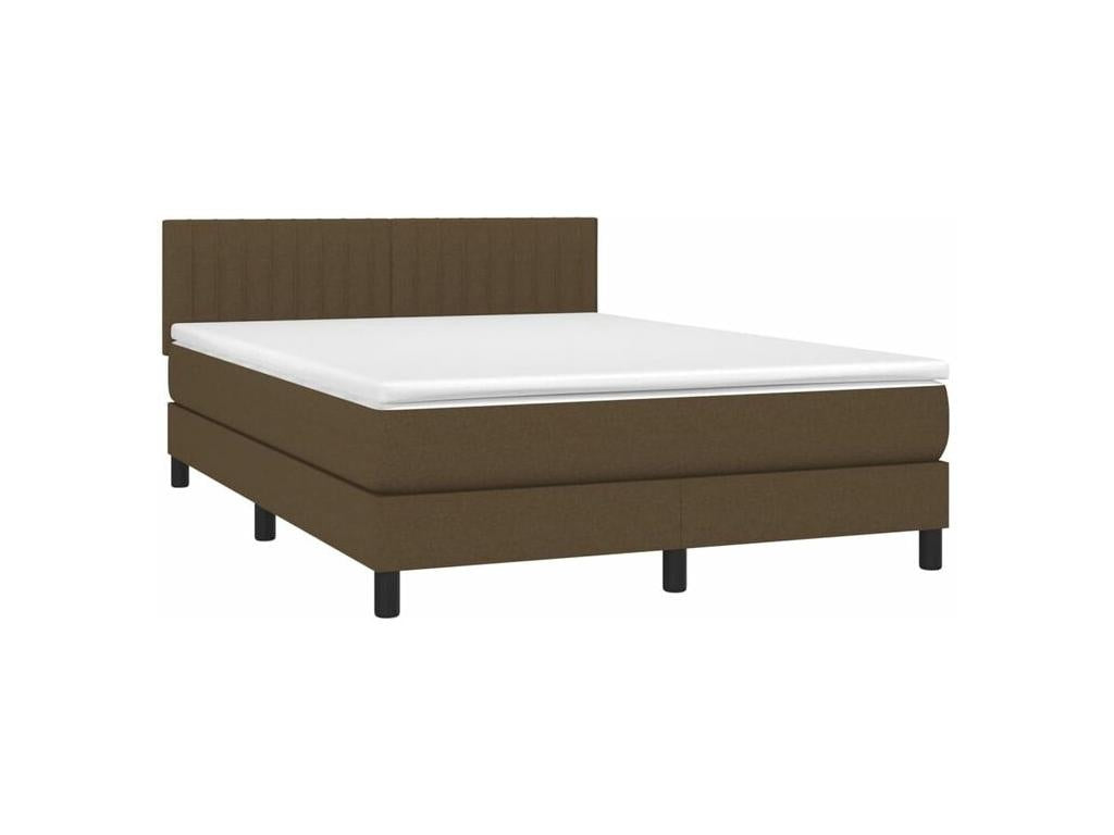 Lumenao bed base with mattress and LED, dark brown, 140x200 cm, SYGU82911