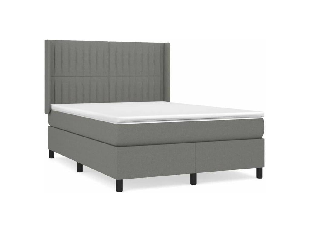 Lumenao bed base with mattress, Dark Grey 140x200 Fabric VYEV63648