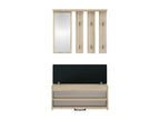 PARMI - Entryway Wardrobe - Entryway Furniture with Bench and Mirror - Wall-Mounted Coat Rack BXEB27005