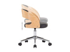 Swivel office chair, black, bent wood and faux leather, TNDU16738