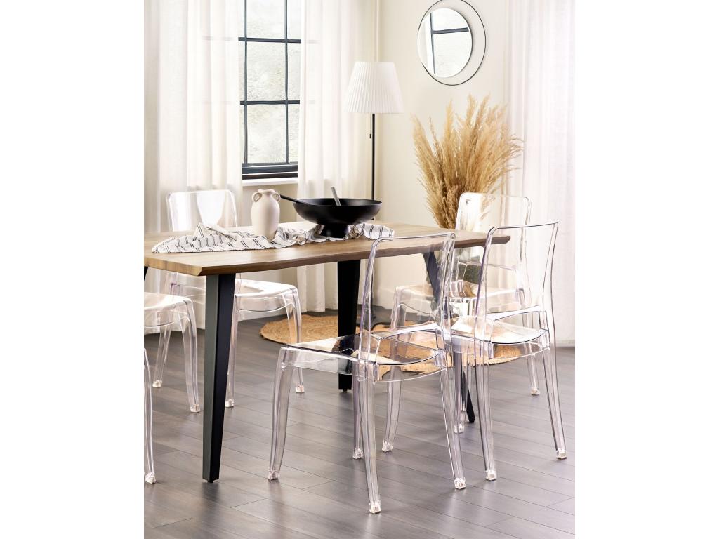 Set of 2 Lumenao Transparent Dining Chairs XCNC80148