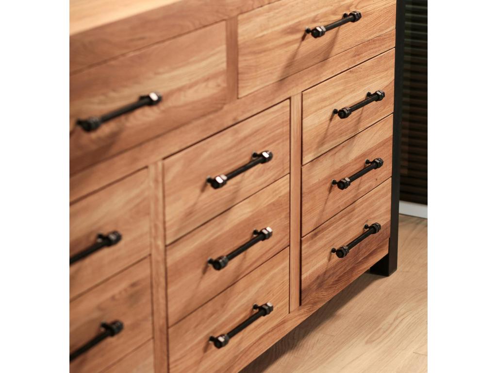 Lumenao 2 HGRL07994 Oiled Oak Sideboard with 3 Doors and 2 Drawers