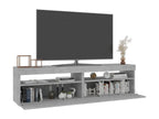 2-piece TV unit with LED lights, concrete grey, 75x35x40 cm QQWR05497