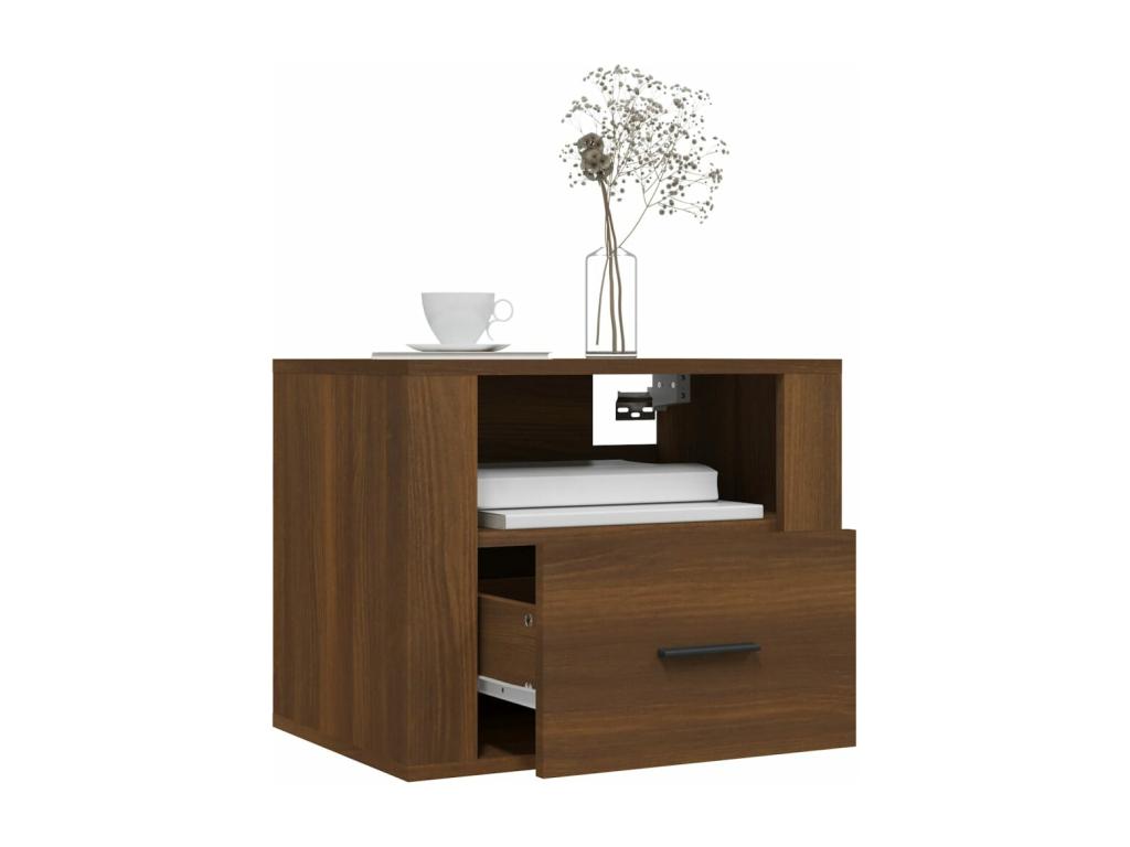 Wall-mounted bedside table, brown oak, 50x36x40 cm, ZDYS96749