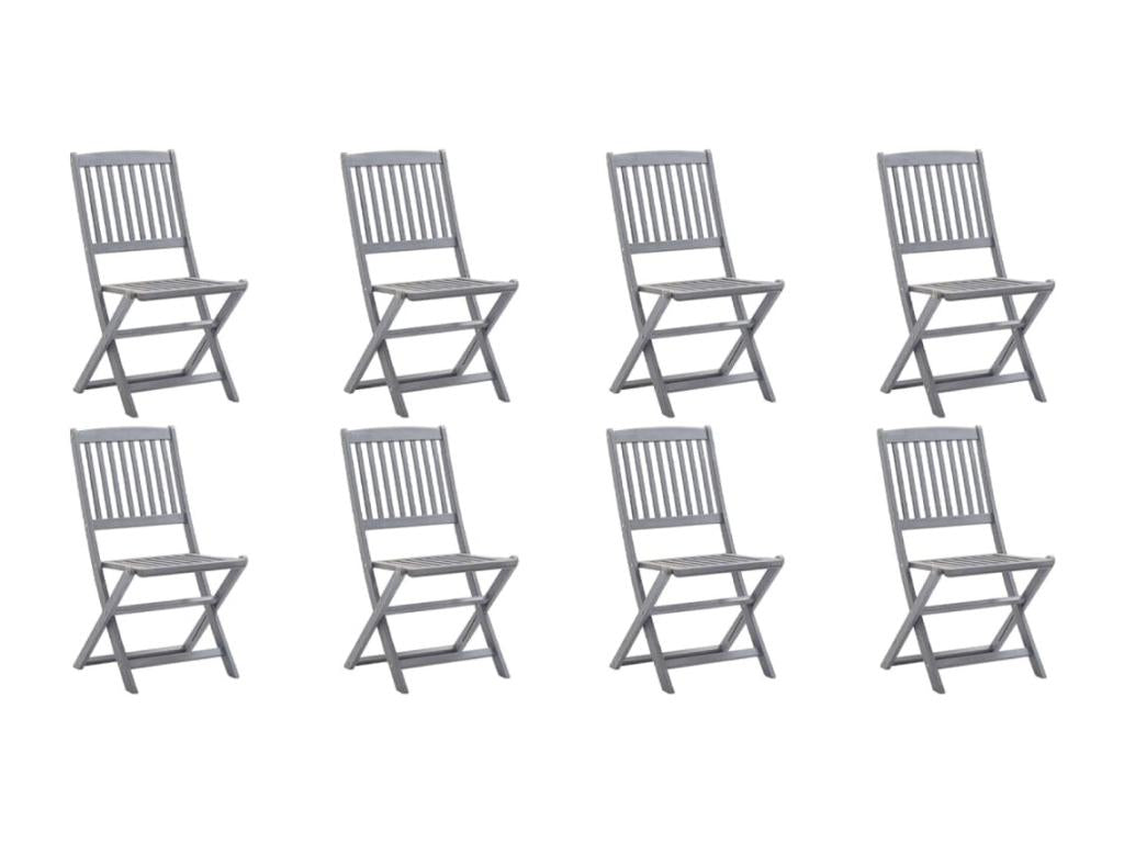8-Piece Outdoor Folding Chairs with Cushions, Lumenao Wood ZKFF72431