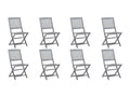 8-Piece Outdoor Folding Chairs with Cushions, Lumenao Wood ZKFF72431