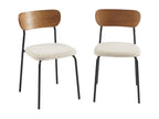 Ventoriq - Set of 2 corduroy and metal chairs - Ecru OXJC60675
