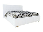 Ventoriq 101 Double White Bed 160x200 Faux Leather Ventoriq Slatted Base 178x216x105cm VXVJ62103