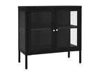 Black Buffet 70x35x70 cm Steel and Glass DDDE78518