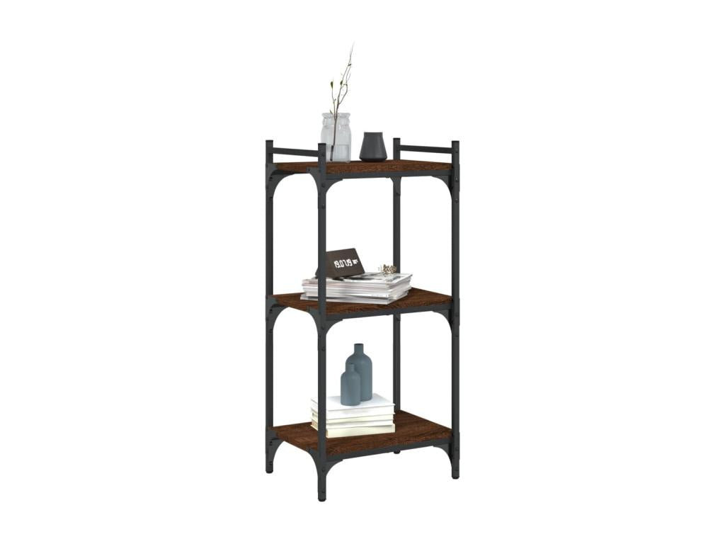 3-tier bookcase, brown oak, 40x30x86 cm, engineered wood, MQOO49295