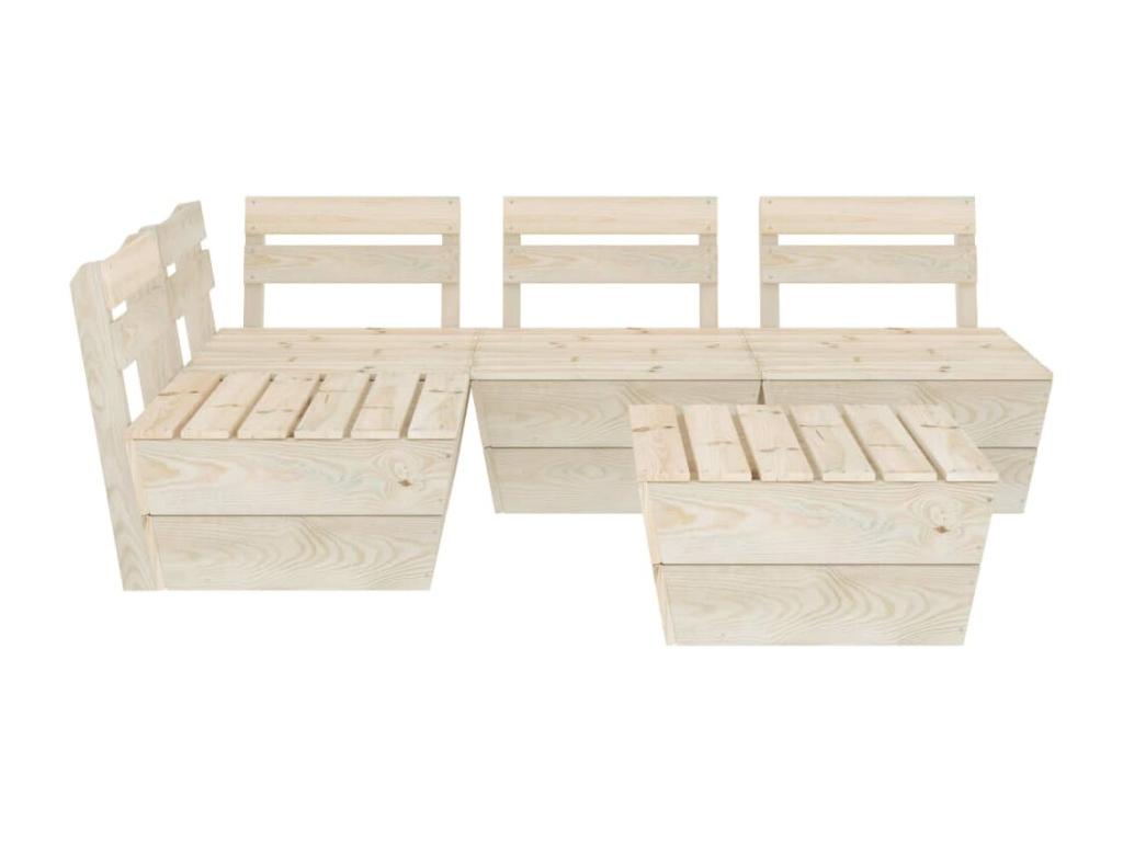 5-piece pallet garden furniture set, impregnated spruce wood QGWY72149