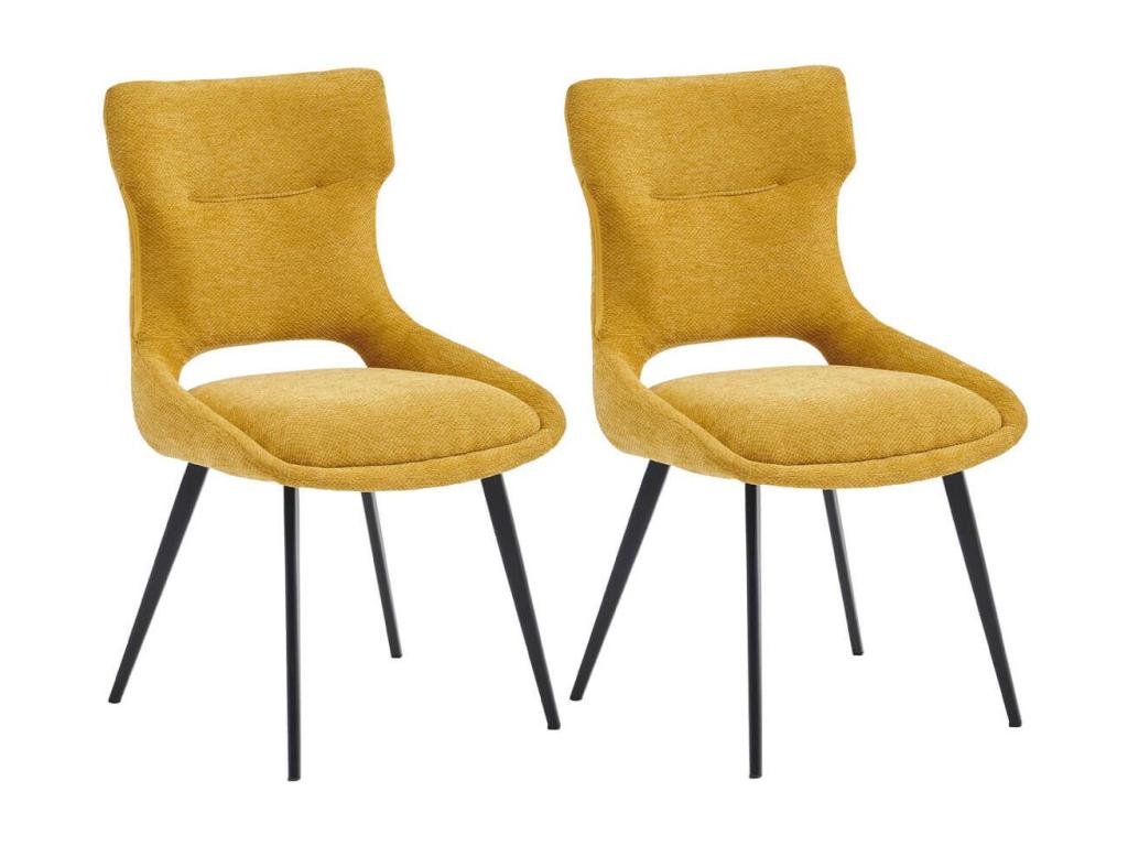 Lumenao - Set of 2 Fabric Chairs, Yellow ZZUR75791