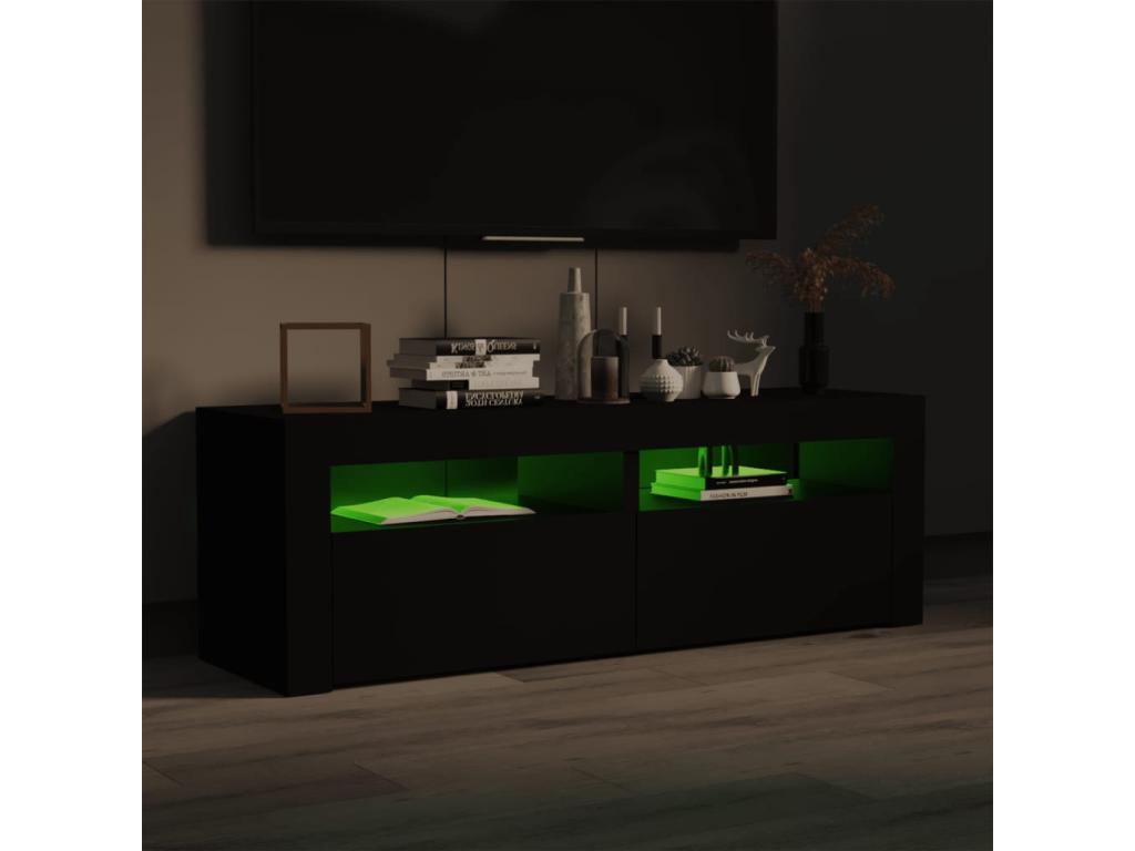 TV stand with LED vents, black, 120x35x40 cm QTER33808
