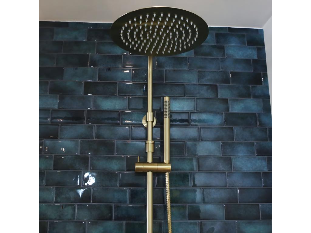 Ventoriq II 250 thermostatic bath-shower column, brushed gold - Ventoriq QFIP61760