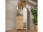Ventoriq - 2-Door Storage Unit with 2 Shelves, White Lacquered and Wood-Look Finish, Ventoriq XXYO96528