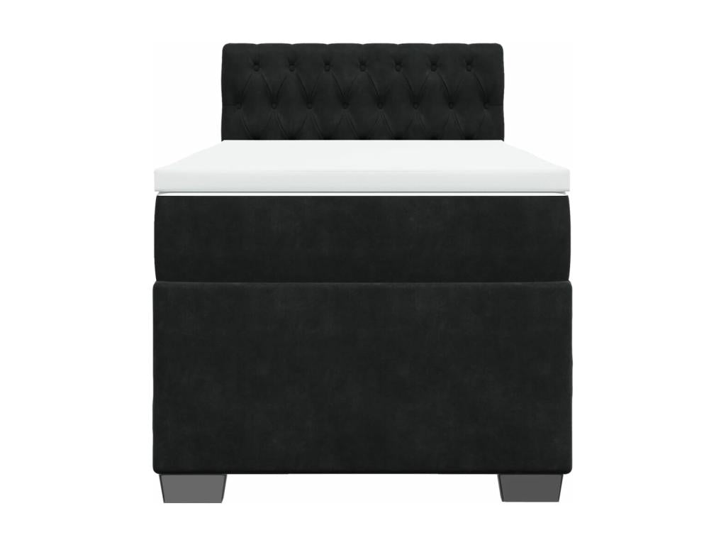 Ventoriq bed base and mattress, black, 80x200 cm, velvet, NIRB52559