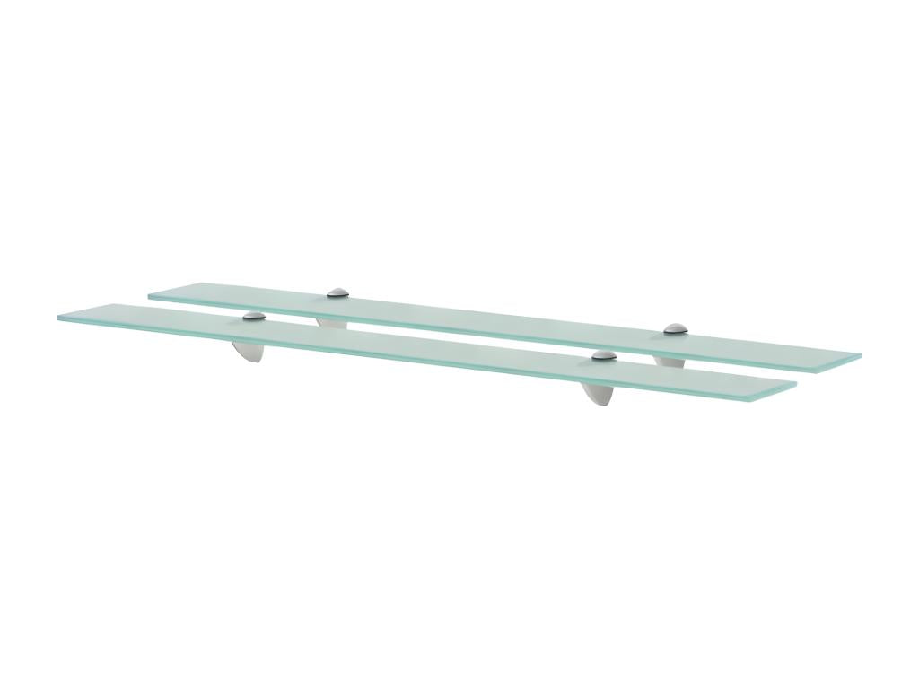 2-piece wall shelves, glass, 90x20 cm, 8 mm thick, XSSH74800