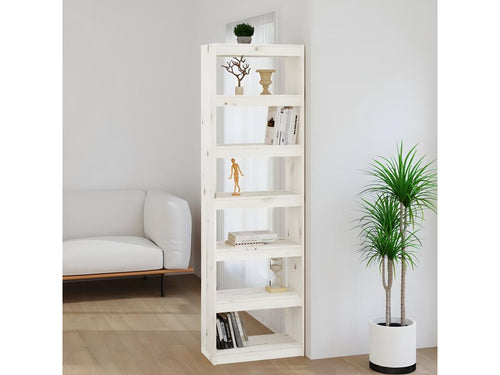 White Bookshelf/Room Divider 60x30x199.5cm Solid Pine DCEZ77554
