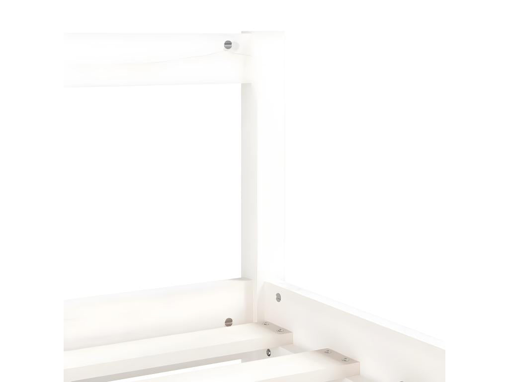 Children's bed frame, white, 80x200 cm, solid pine wood, QOOU90781