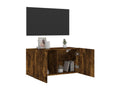 Smoked oak wall-mounted TV unit 80x30x41 cm JHSJ52727
