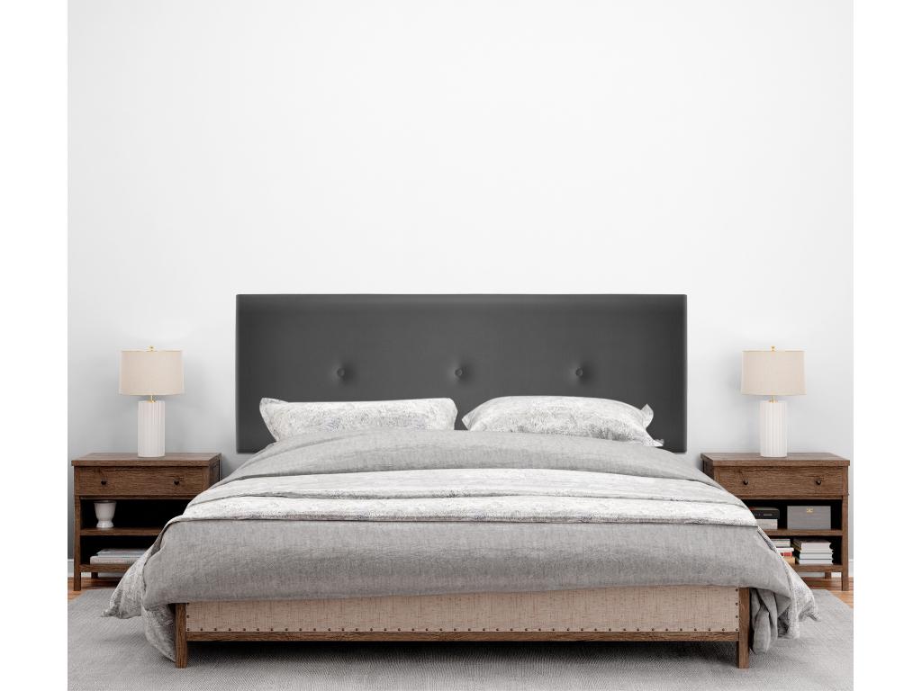 Lumenao Smooth Faux Leather Headboard with Buttons 160x50cm for 150/160cm Beds - Grey BOFG87311